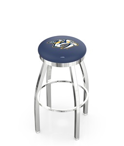 Nashville Predators NHL Flat Ring Chrome Bar Stool