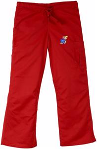 University of Kansas Red Cargo Scrub Pants