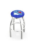 New York Rangers NHL Flat Ring Chrome Bar Stool New York Rangers NHL Flat Ring Chrome Bar Stool
