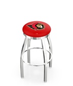 Ottawa Senators NHL Flat Ring Chrome Bar Stool