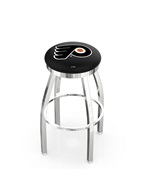 Philadelphia Flyers NHL Flat Ring Chrome Bar Stool Philadelphia Flyers NHL Flat Ring Chrome Bar Stool