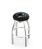 San Jose Sharks NHL Flat Ring Chrome Bar Stool San Jose Sharks NHL Flat Ring Chrome Bar Stool