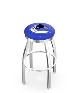 Vancouver Canucks NHL Flat Ring Chrome Bar Stool