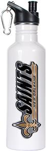 NFL New Orleans Saints White Steel Water Bottle