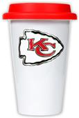 NFL Kansas City Chiefs Ceramic Cup with Red Lid