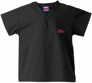 Univ of Arkansas Razorbacks Kid's Black Scrub Tops