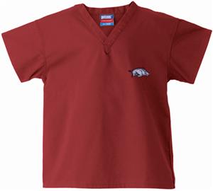 Univ of Arkansas Razorback Kid's Crimson Scrub Top