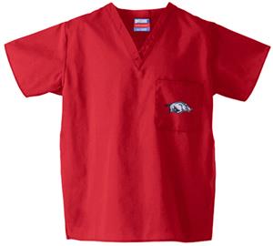 Univ of Arkansas Razorbacks Red Scrub Tops