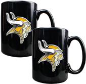 NFL Minnesota Vikings Black Ceramic Mug (Set of 2)