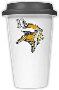 NFL Minnesota Vikings Ceramic Cup with Black Lid