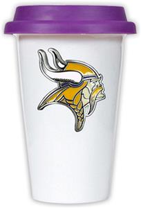 NFL Minnesota Vikings Ceramic Cup with Purple Lid