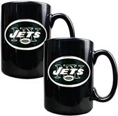 NFL New York Jets Black Ceramic Mug (Set of 2)