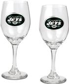 NFL New York Jets 2 Piece Wine Glass Set