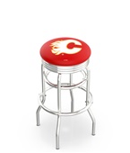 Calgary Flames NHL Ribbed Double-Ring Bar Stool Calgary Flames NHL Ribbed Double-Ring Bar Stool