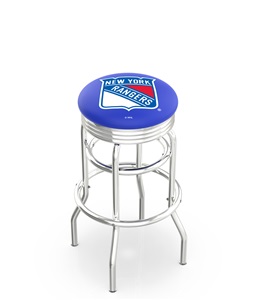 New York Rangers NHL Ribbed Double-Ring Bar Stool