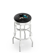 San Jose Sharks NHL Ribbed Double-Ring Bar Stool San Jose Sharks NHL Ribbed Double-Ring Bar Stool