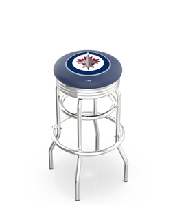 Winnipeg Jets NHL Ribbed Double-Ring Bar Stool