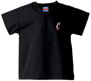 University of Cincinnati Kid's Black Scrub Tops
