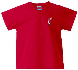 University of Cincinnati Kid's Red Scrub Tops