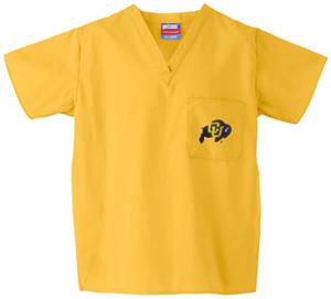 Univ of Colorado Buffaloes Gold Classic Scrub Tops