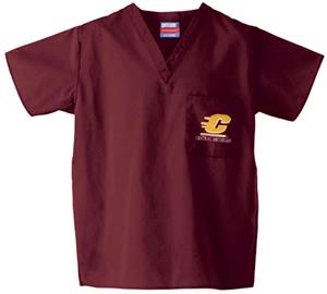 Central Michigan Univ Maroon Classic Scrub Tops