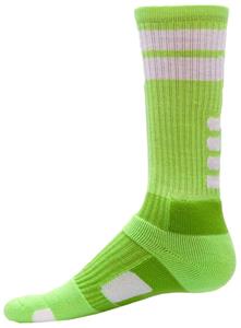 Red Lion Flash Fluorescent Green Crew Socks