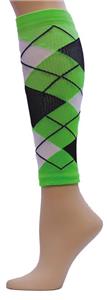 Red Lion Neon Green Argyle Compression Leg Sleeves