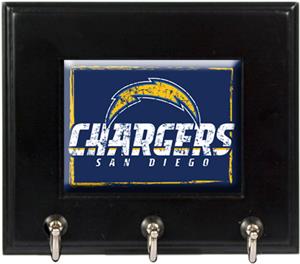 NFL San Diego Chargers Wood Keyhook Rack