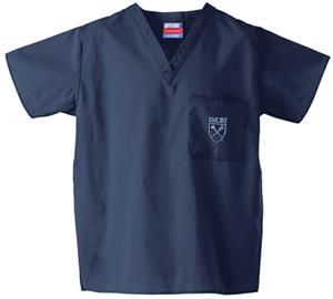 Emory University Navy Classic Scrub Tops