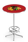 Chicago Blackhawks Red NHL Chrome Pub Table