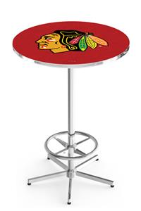 Chicago Blackhawks Red NHL Chrome Pub Table