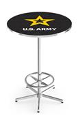 United States Army Chrome Pub Table United States Army Chrome Pub Table