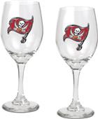 NFL Tampa Bay Buccaneers 2 Piece Wine Glass Set