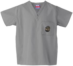 Georgetown Univ Hoya Gray Classic Scrub Tops