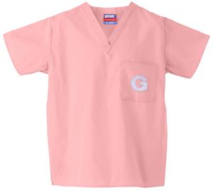 Georgetown University Pink Classic Scrub Tops