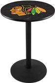 Chicago Blackhawks Blk NHL Round Base Pub Table
