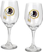 NFL Washington Redskins 2 Piece Wine Glass Set
