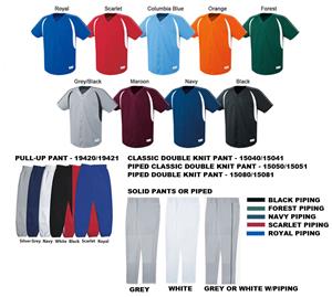 Impact Full-Button Baseball Jersey Uniform Kits