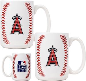 MLB Angels 15oz. Ceramic Gameball Mug Set of 2