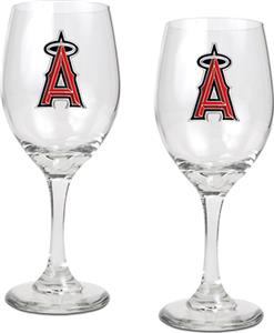 MLB Anaheim Angels 2 Piece Wine Glass Set