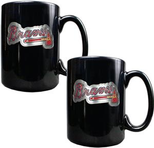 MLB Atlanta Braves 15oz. Ceramic Mug Set of 2