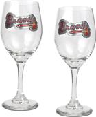 MLB Atlanta Braves 2 Piece Wine Glass Set