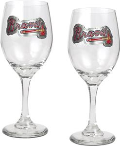 MLB Atlanta Braves 2 Piece Wine Glass Set