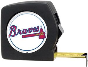MLB Braves 25' Tape Measure with Crystal Coat Logo