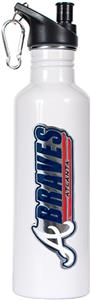MLB Braves 26oz White Stainless Water Bottle