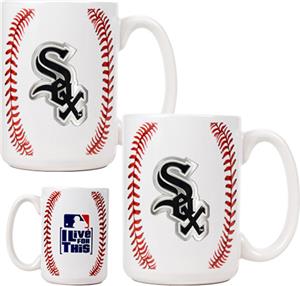 MLB White Sox 15oz. Ceramic Gameball Mug Set of 2