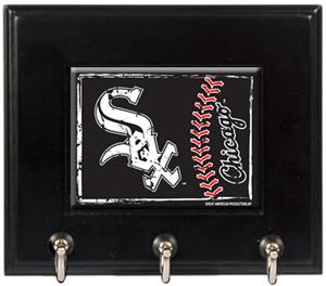 MLB Chicago White Sox Wood Keyhook Rack