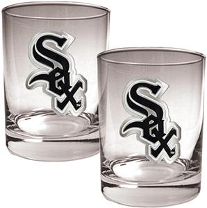 MLB Chicago White Sox 2 piece 14oz Rocks Glass Set