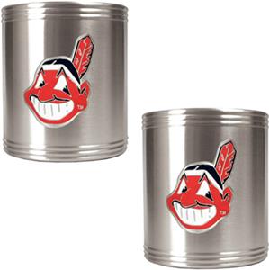 MLB Indians Stainless Steel Can Holders Set