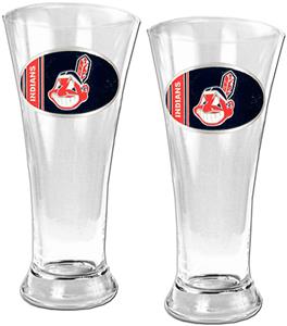 MLB Cleveland Indians 2 Piece Pilsner Glass Set